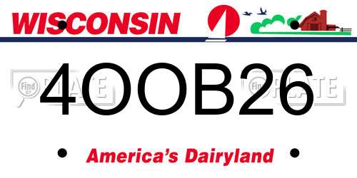 4OOB26 Wisconsin License Plate