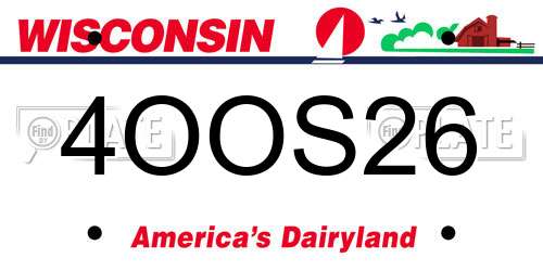 4OOS26 Wisconsin License Plate
