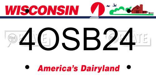4OSB24 Wisconsin License Plate