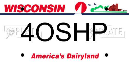 4OSHP Wisconsin License Plate