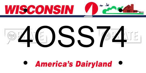 4OSS74 Wisconsin License Plate
