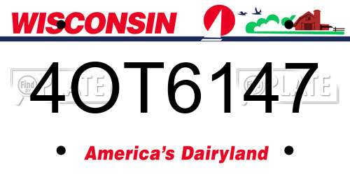 4OT6147 Wisconsin License Plate