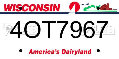 4OT7967 Wisconsin License Plate