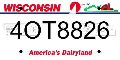 4OT8826 Wisconsin License Plate