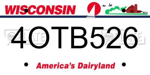 4OTB526 Wisconsin License Plate