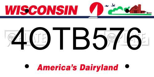 4OTB576 Wisconsin License Plate