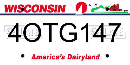 4OTG147 Wisconsin License Plate