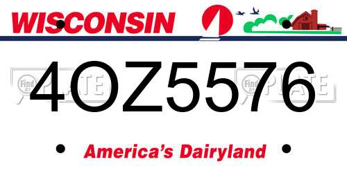4OZ5576 Wisconsin License Plate
