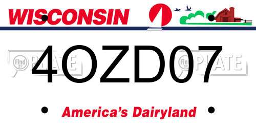 4OZD07 Wisconsin License Plate