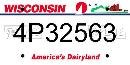 4P32563 Wisconsin License Plate