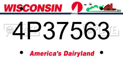 4P37563 Wisconsin License Plate