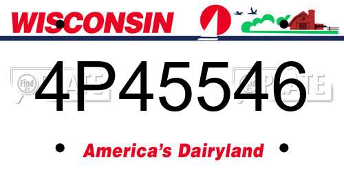 4P45546 Wisconsin License Plate
