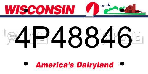 4P48846 Wisconsin License Plate
