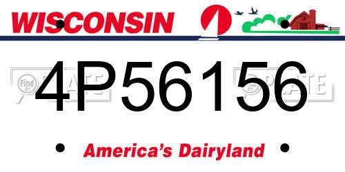 4P56156 Wisconsin License Plate
