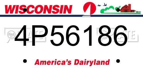 4P56186 Wisconsin License Plate