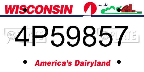 4P59857 Wisconsin License Plate