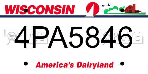 4PA5846 Wisconsin License Plate