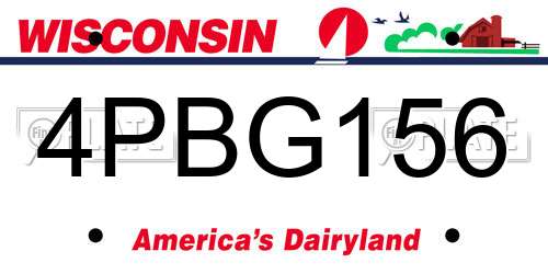4PBG156 Wisconsin License Plate