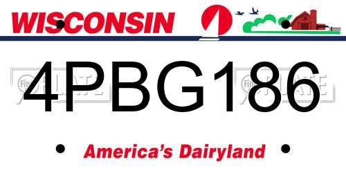 4PBG186 Wisconsin License Plate