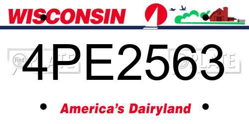 4PE2563 Wisconsin License Plate