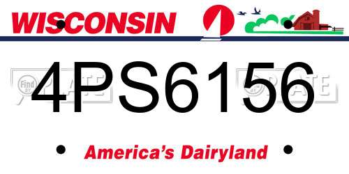 4PS6156 Wisconsin License Plate