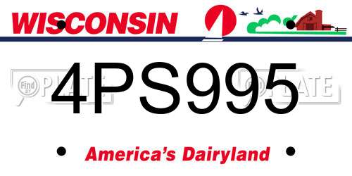 4PS995 Wisconsin License Plate