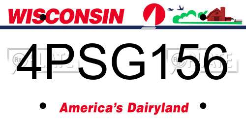 4PSG156 Wisconsin License Plate