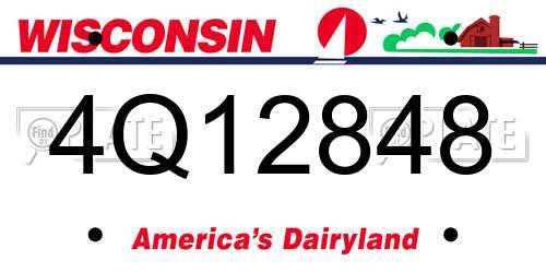 4Q12848 Wisconsin License Plate
