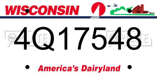 4Q17548 Wisconsin License Plate