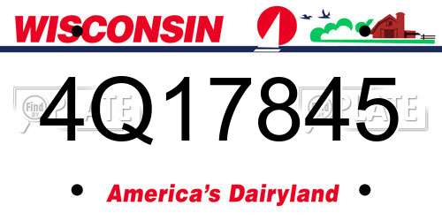 4Q17845 Wisconsin License Plate