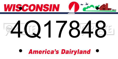 4Q17848 Wisconsin License Plate