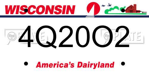 4Q20O2 Wisconsin License Plate
