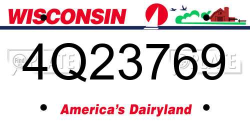 4Q23769 Wisconsin License Plate