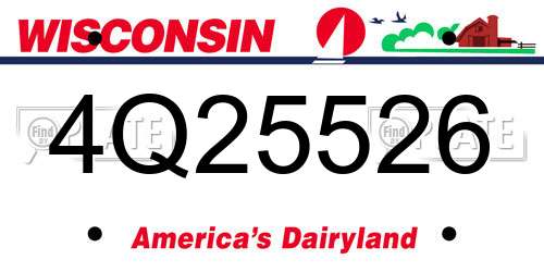 4Q25526 Wisconsin License Plate