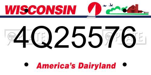 4Q25576 Wisconsin License Plate