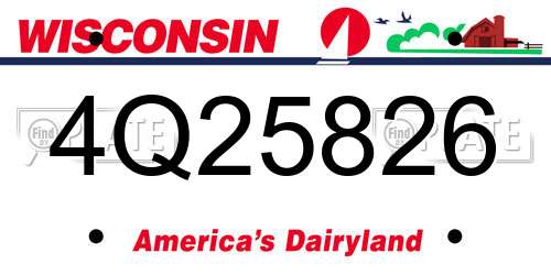 4Q25826 Wisconsin License Plate