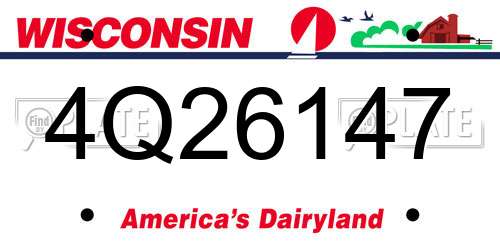 4Q26147 Wisconsin License Plate