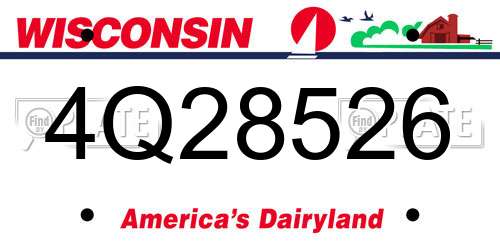 4Q28526 Wisconsin License Plate