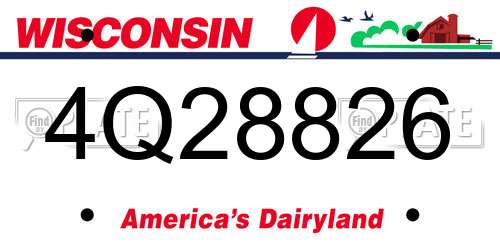 4Q28826 Wisconsin License Plate