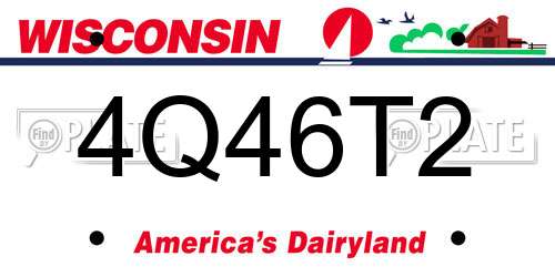 4Q46T2 Wisconsin License Plate