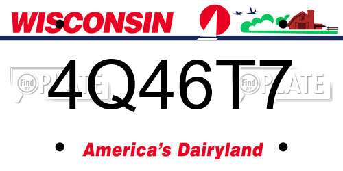 4Q46T7 Wisconsin License Plate