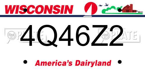 4Q46Z2 Wisconsin License Plate