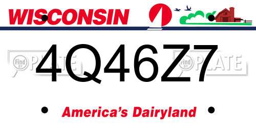 4Q46Z7 Wisconsin License Plate