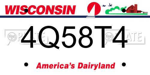4Q58T4 Wisconsin License Plate