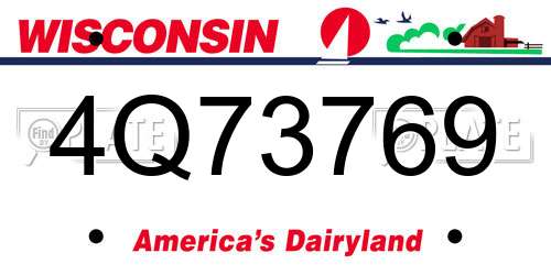 4Q73769 Wisconsin License Plate