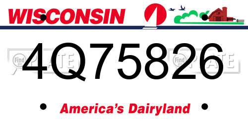 4Q75826 Wisconsin License Plate