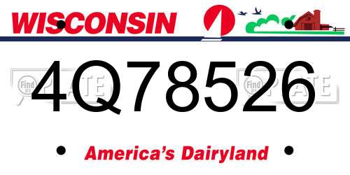 4Q78526 Wisconsin License Plate