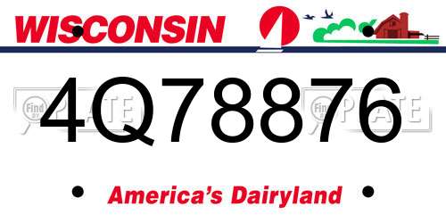 4Q78876 Wisconsin License Plate