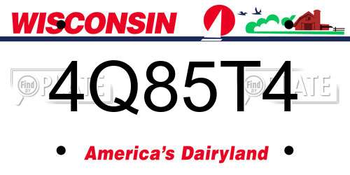 4Q85T4 Wisconsin License Plate
