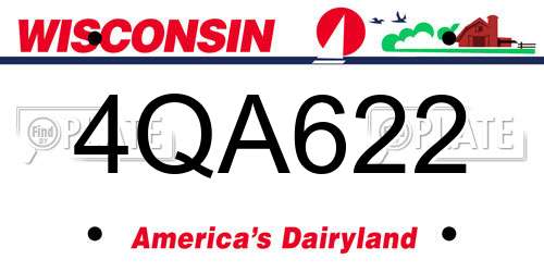 4QA622 Wisconsin License Plate